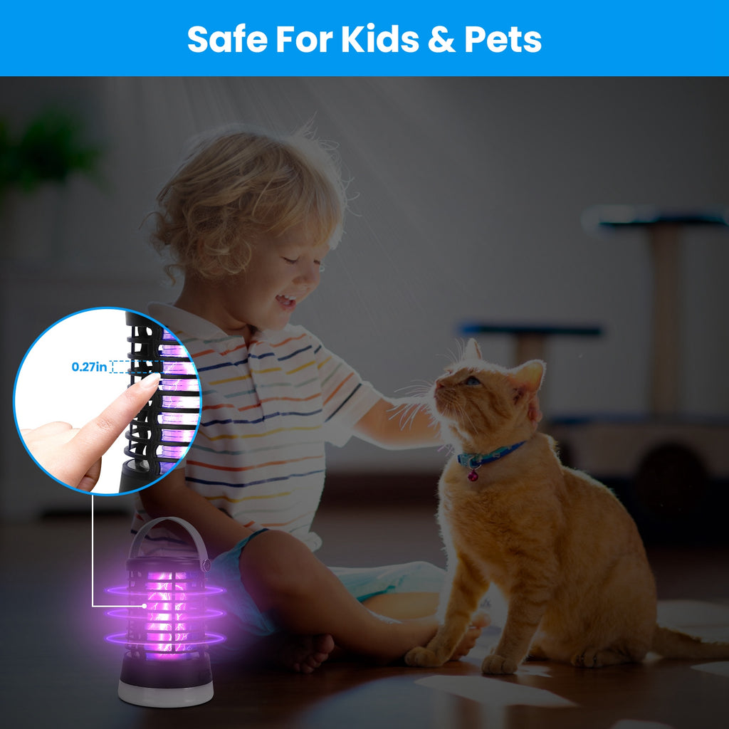 1Pc 4 In 1 Bug Zapper Light Rechargeable Mosquito Zapper For Indoor Outdoor Waterproof Mosquito Killer Lamp With 3 Lighting Modes For Patio Yard Home